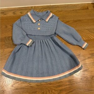 Charming & Stylish Blue Knit Kids Dress